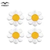 Spring White Yellow Daisy embroidery patch Flower