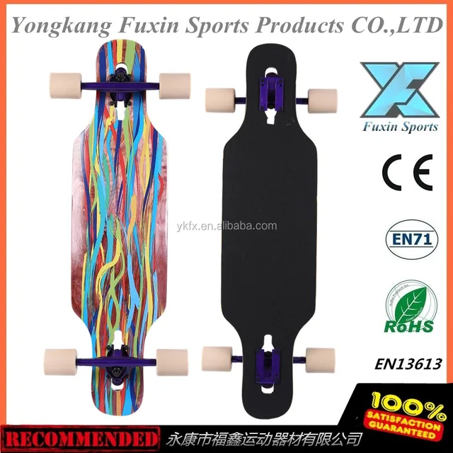 34*8.6 inch 86.5*22 CM ABEC 9 complete Skateboard 70mm PU wheel drop though Longboard