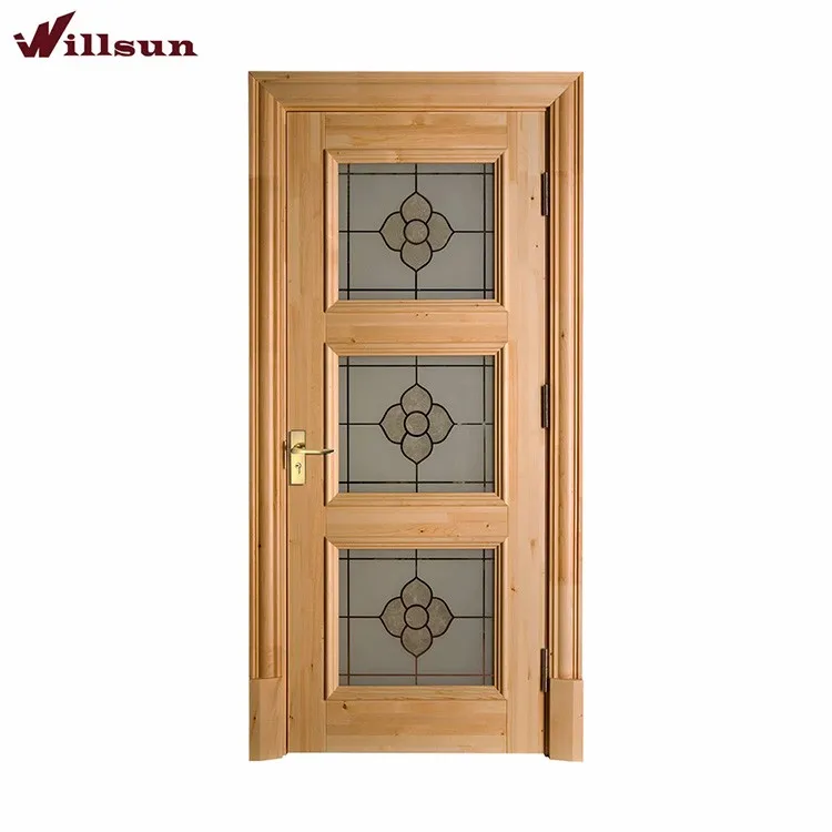 Burly Wood Modern Front Door Entry Doors Glass External With