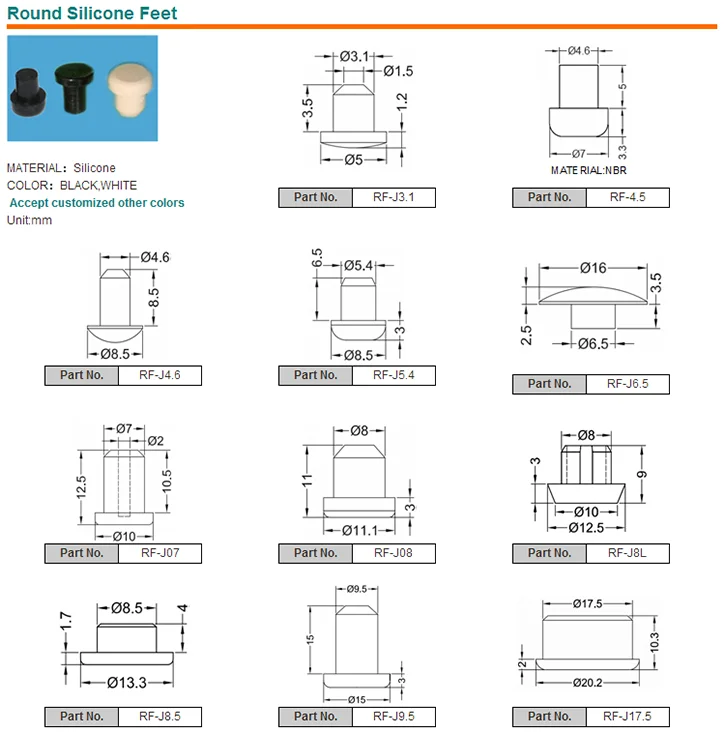 Pushin Mushroom Bumpers,Small Hard Rubber Push On Feet,Pull Silicone Insert Foot,Grommet Feet
