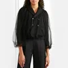 Winter classic style Black Cropped wool and tulle blazer