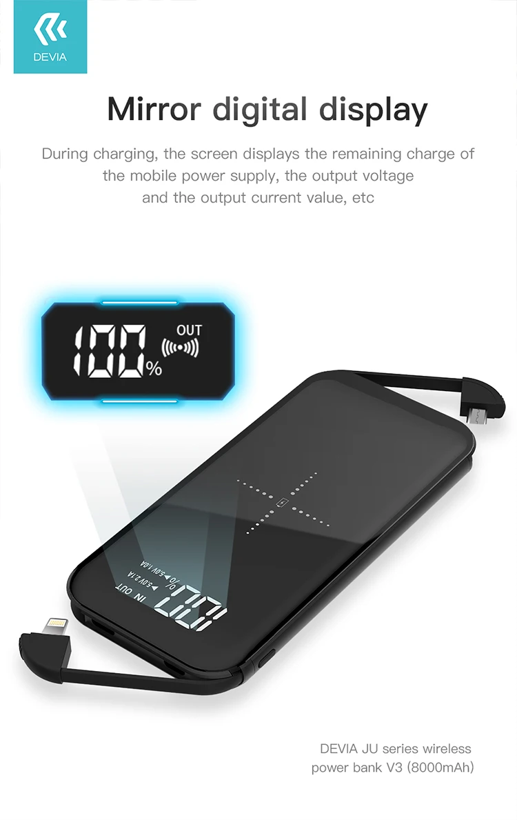 DEVIA new products 8000mah wireless charging mobile charger power bank - ANKUX.COM