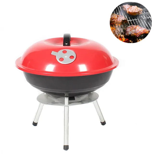 14 au Charbon De Bois Portable Bouilloire Barbecue Pour Les Barbecue Au Charbon Avec Pliage Couvercle En Métal Pour La