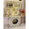 Stylish convex bling rectangle wall mirror with mirrored console table