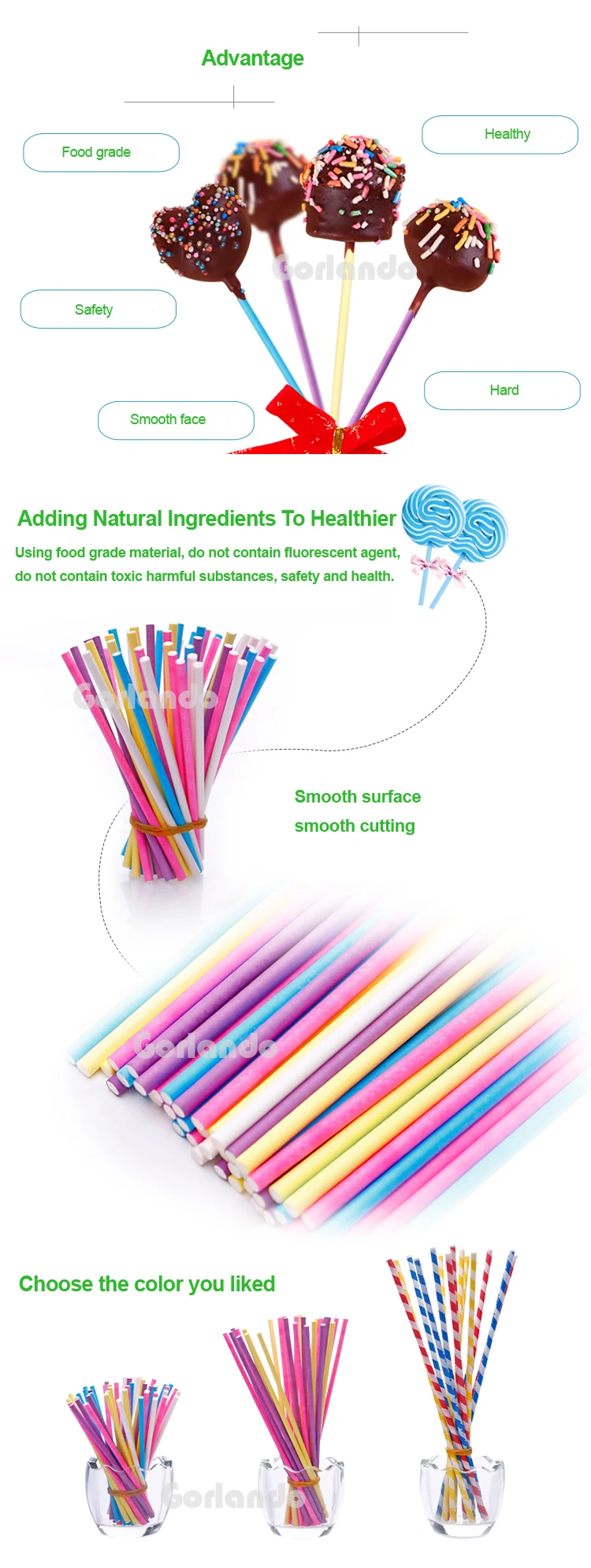 Wholesale Colorful Lollipop Stick 15cm Paper Cake Pop Sticks Buy