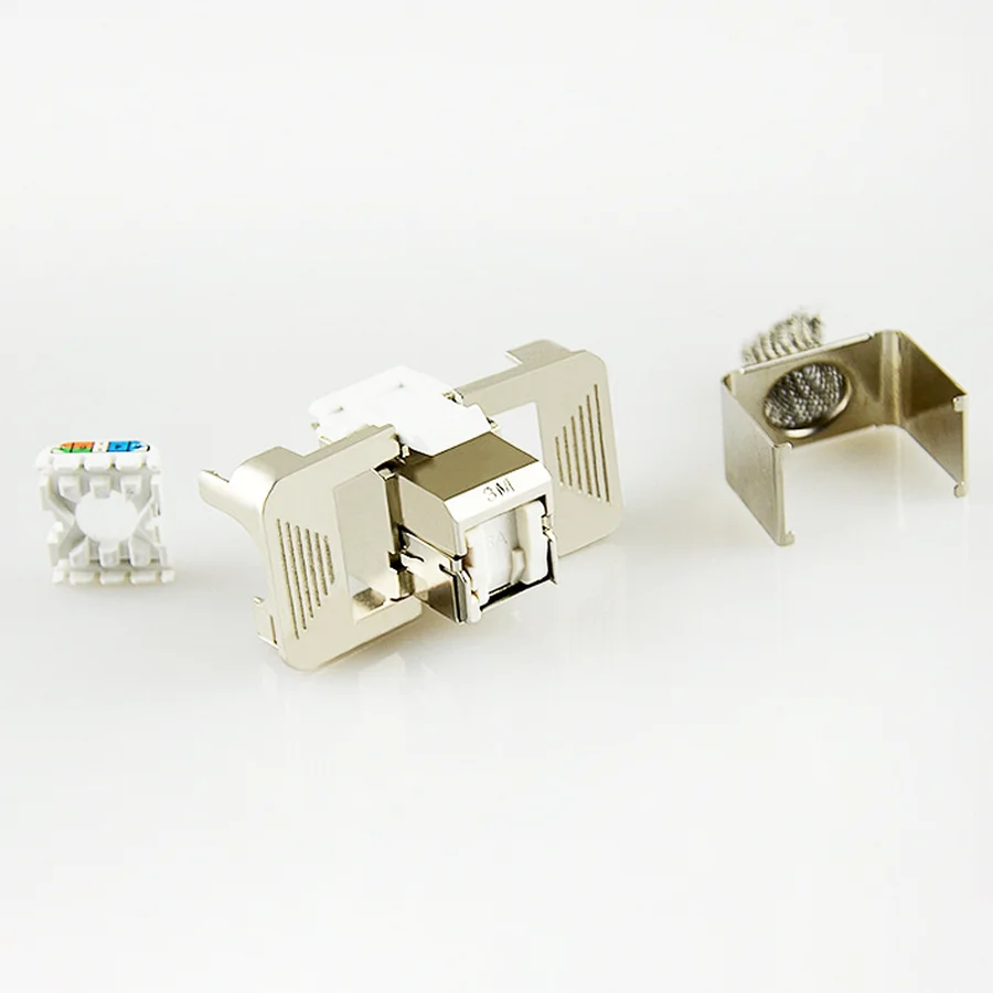 High Quality 3m Cat6a Stp Keystone Jack Zinc Alloy Rj45 8p8c Cat6a Toolless Keystone Jack 3m Stp