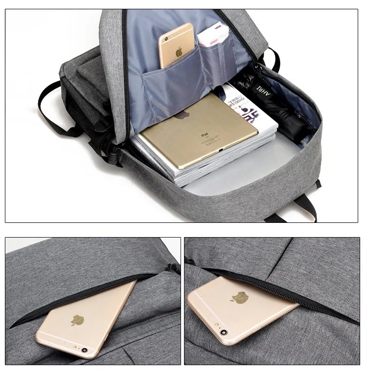 Xinsheng USB Unisex Backpack Casual Rucksack Oxford Laptop Backpacks