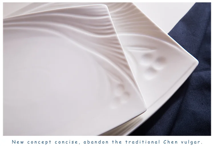Shenzhen Tableware Restaurant Porcelain Rectangle Dinner Plate