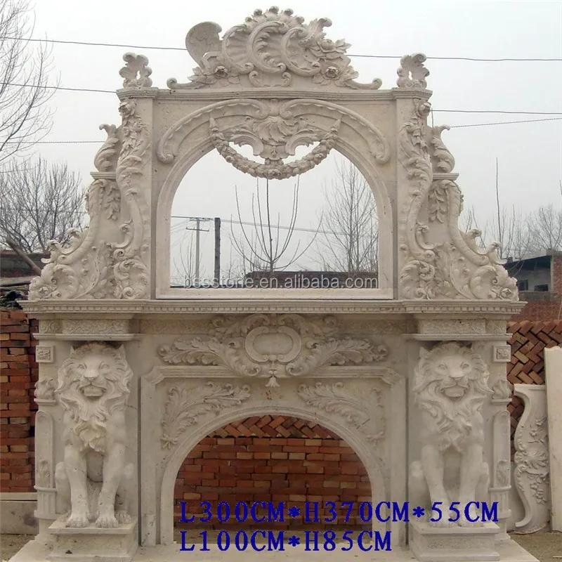 Lions carved fireplace.JPG