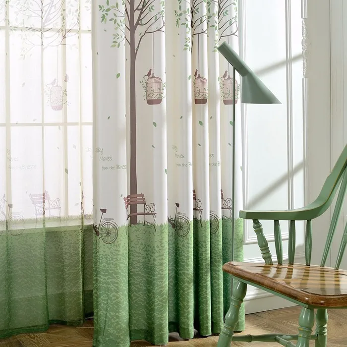 2017 Tree Design Pastoralism Curtains Fabrics For Kids