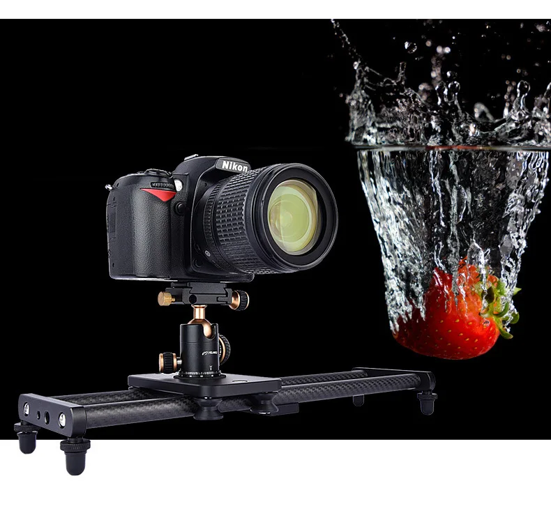 JingYing best 40CM carbon fiber cell phone video DSLR camera slider for mobile phone camera