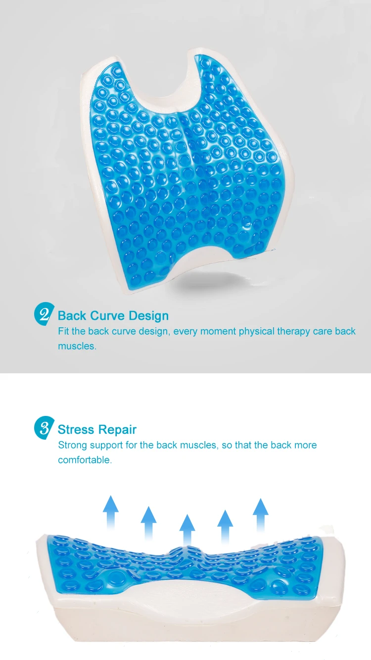 Memory foam W/gel lumbar pillow for back pain and posture support back pain relief cushion