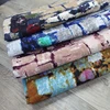 Japanese woven linen cotton textiles graffiti print coated fabric for background cloth