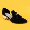 women black micro suede mid fashion heel slip on summer arabic shoe sandal