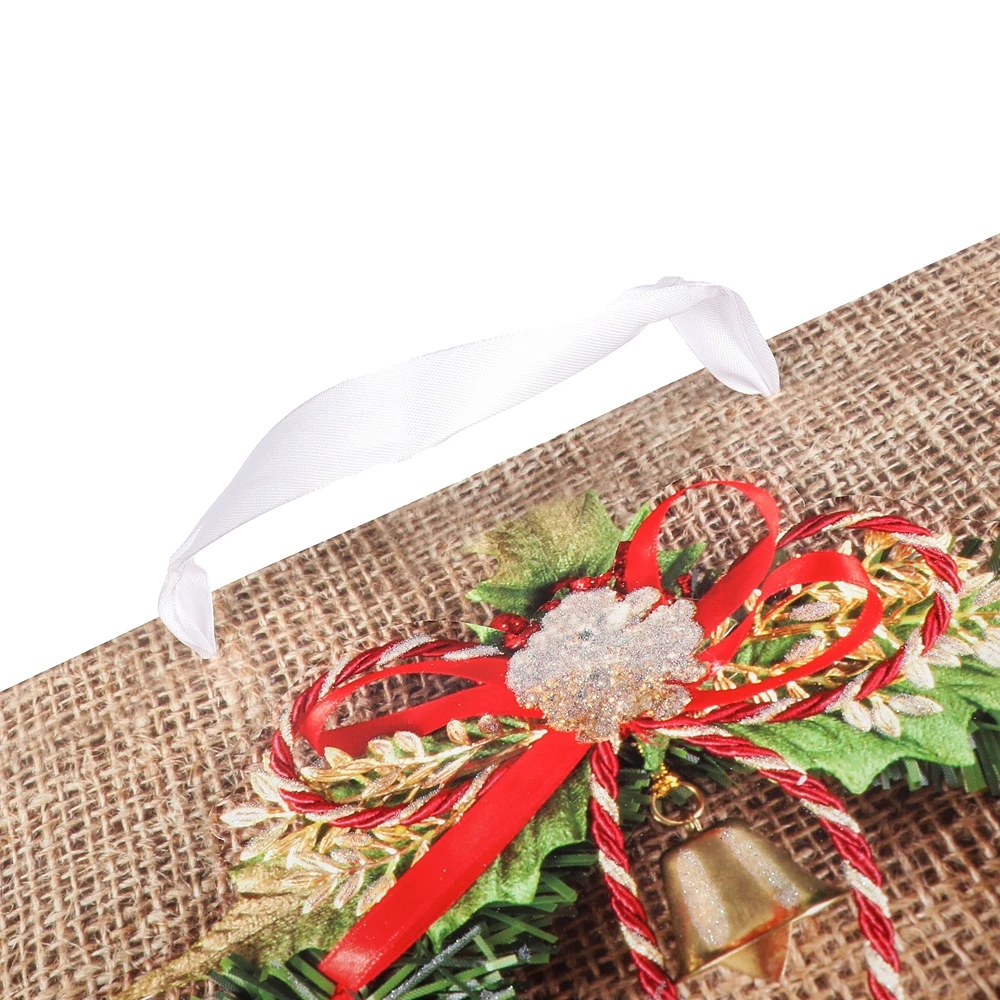 Custom Logo Print Wear Resistant Kraft Christmas Door Gift Paper Bag Fashion Shopping Paper Bag