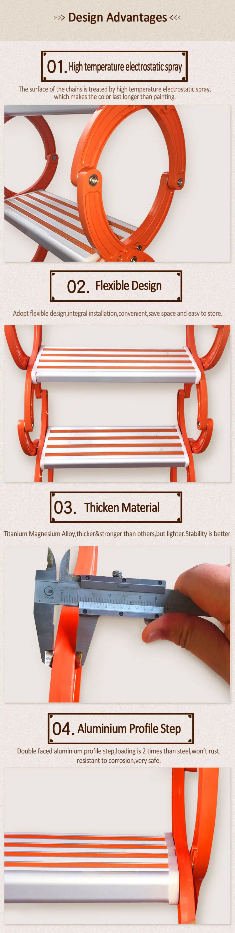 Titanium Magnesium Alloy Collapsible Attic Step Ladder With Super Load