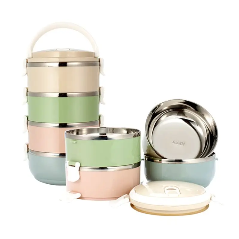 Stainless Steel Bento 3 Layers Lunch Box Thermal Food Containers With