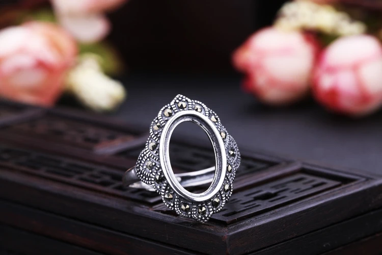 925 Sterling Silver Ring Empty Tray Antique Silver Ring Blank Inlaid