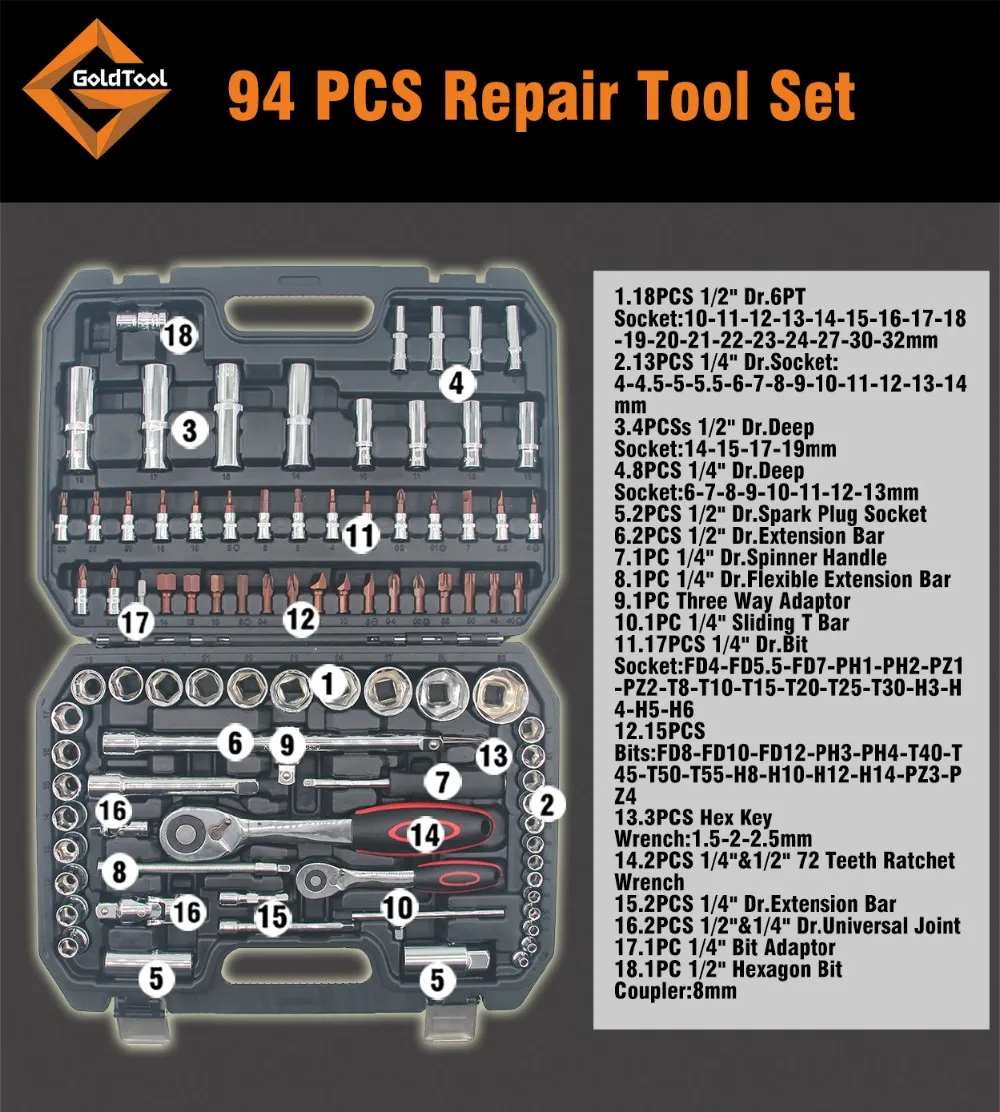 121pcs Hot-selling Goldtool Car Body Repair Tool Set - Buy Car Body ...