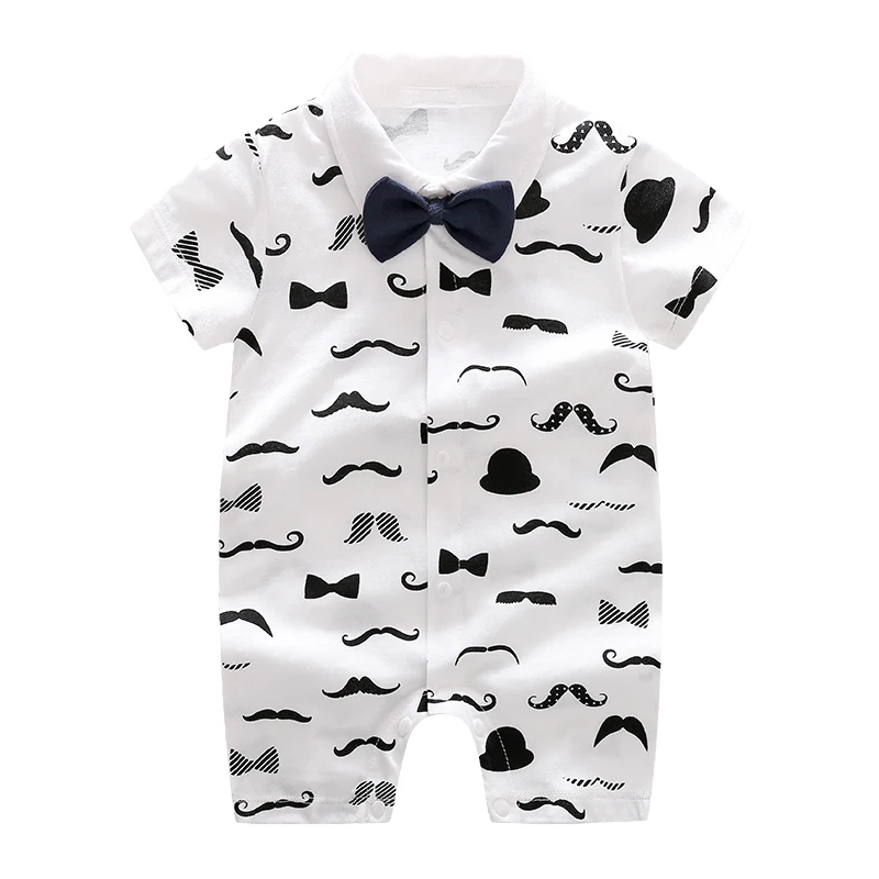 Oem Wholesale Short Sleeve Colther Print Summer Cotton Newborn Baby Boy