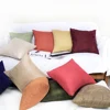 Think Faux Suede Felt Plain Leather Solid Color Cushion Cover Decorative Custom Throw Pillow Case Manufacturer HT-PSUDC-B