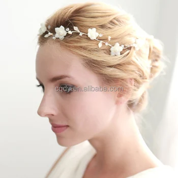 white flowers for hair wedding