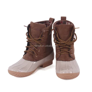 Womens Lace Up Two Tone Combat Style Calf Rain Monogrammed Duck Boots Womens Lace Up Two Tone Combat Style Calf Rain Monogrammed Duck Boots