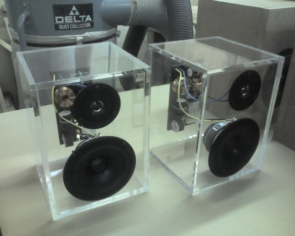 Handcrafted Clear Acrylic Speaker Display Box With Enclosure