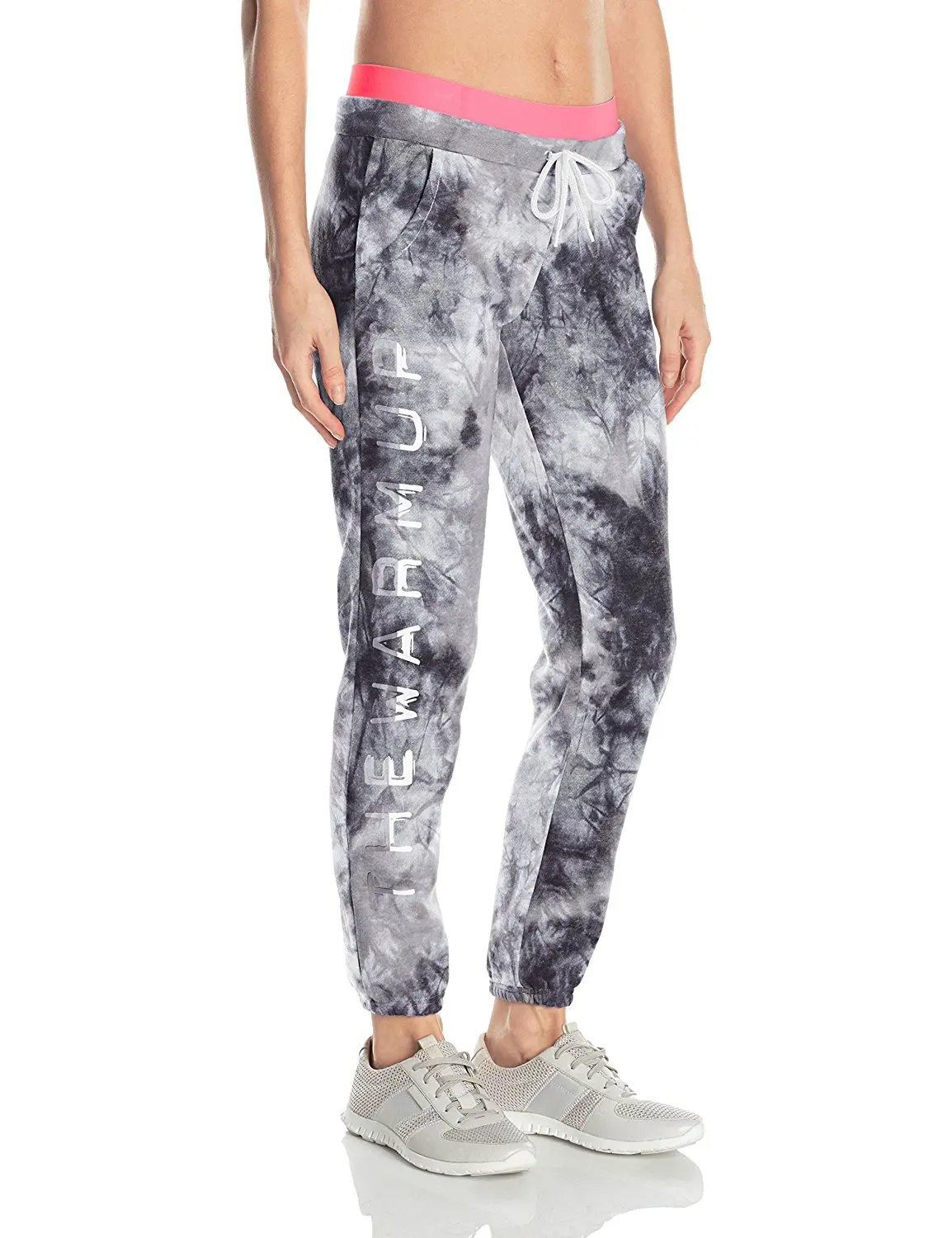 The Warm Up by Jessica Simpson Women's Tie Dye Fleece Jogger With Branded Graphic