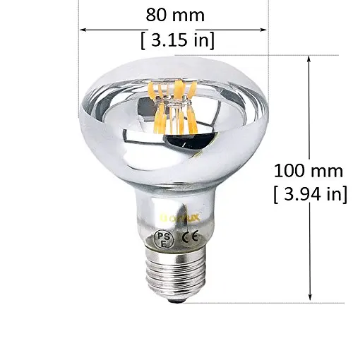8W Warm White 2700K Dimmable R80 E27 LED Filament Spotlight Bulb