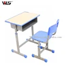 School Assemble Study Table And Chair Adjustable Height Desk Set Wooden School Furniture Price