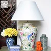 Good quality porcelain European style table lamp home decoration ceramic bedside table lamp with bird pattern
