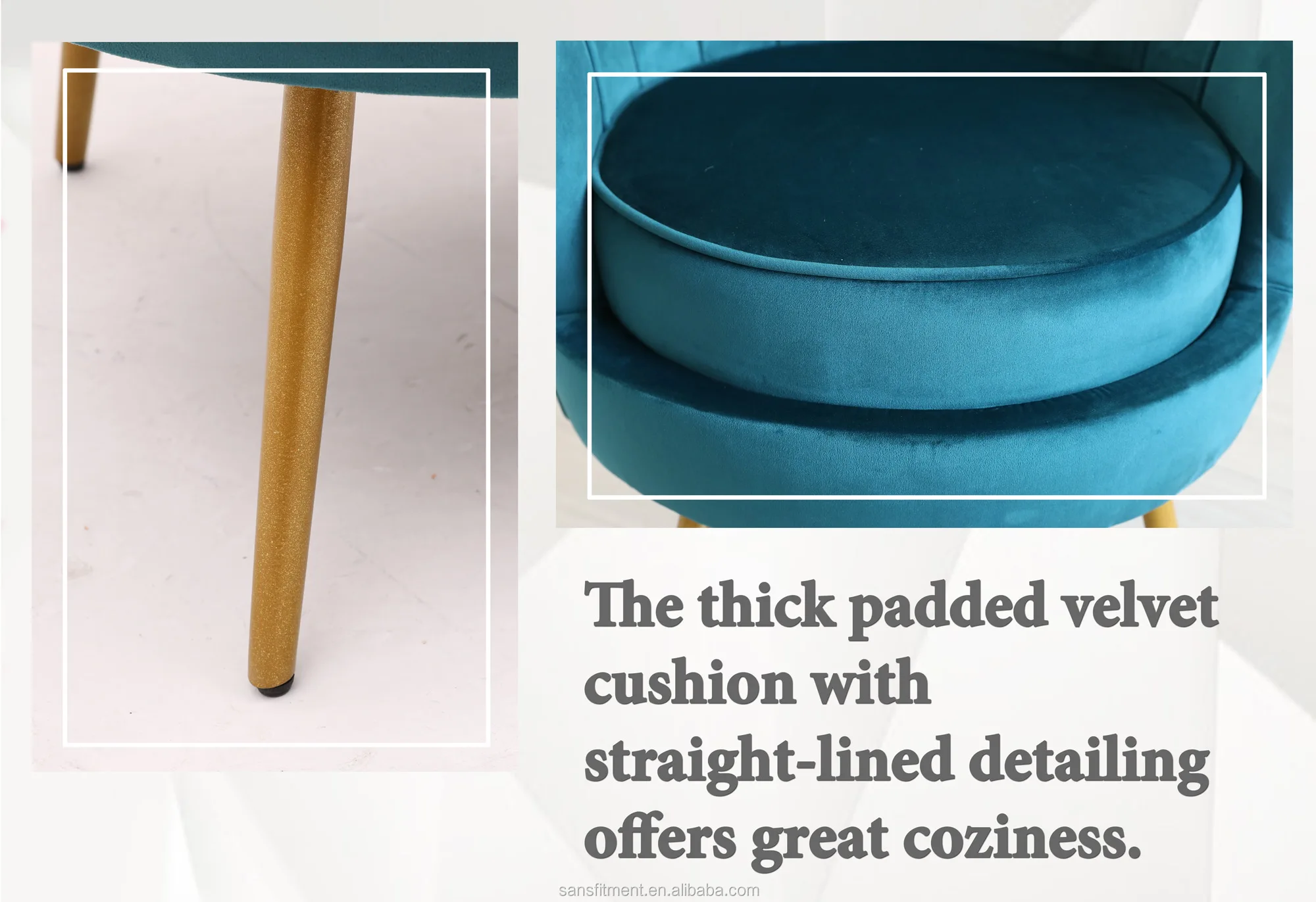 Modern Hotel Poltrona Promotion Velvet Upholstered Small Flower Shape