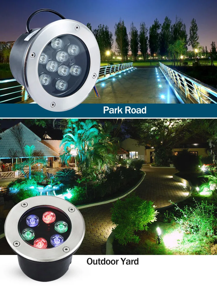Led Outdoor Recessed 12W 15W Color Changing Inground Deck Lighting