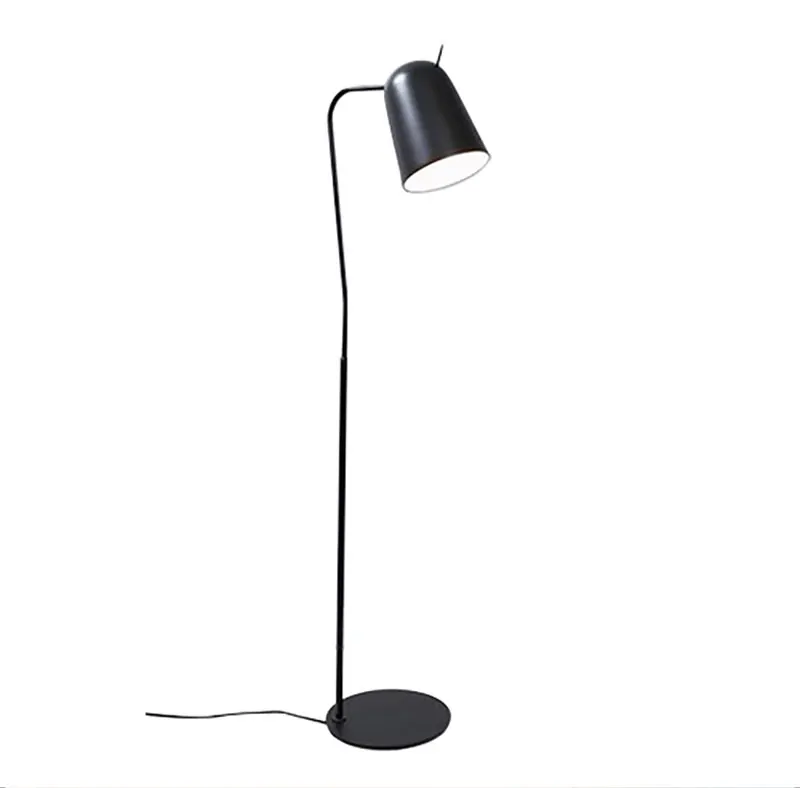Nordic Modern Black And White Floor Lamp Solid Wood Iron Floor