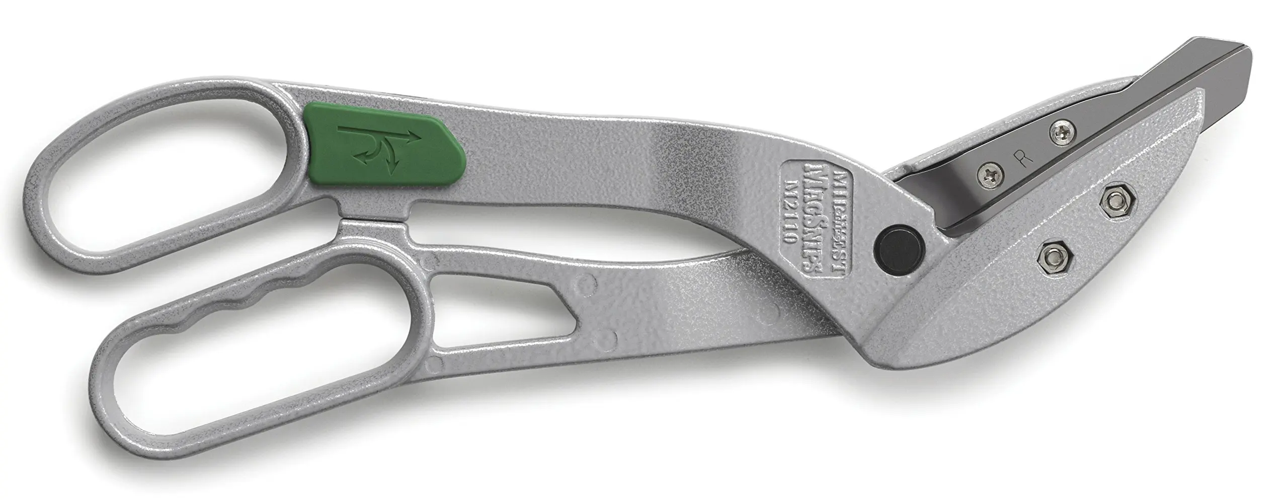 MIDWEST MagSnips Replaceable Blade Snip - Right Cut Offset Vinyl Siding Cutting Sheers with 3.5" Cut Length & Magnesium Handles - MWT-2110