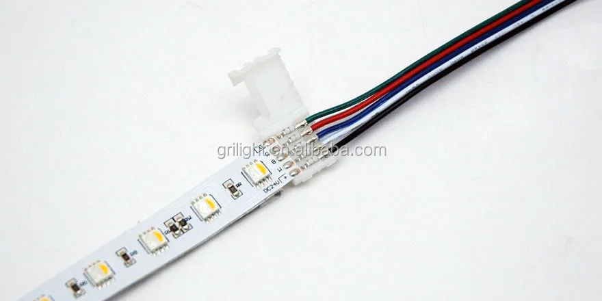 10 X L Shape 10 X 4 Pins Connector Strip Connector Kit 10mm LED Strip Connector Wire to Strip Connectors for 5050/3528 SMD RGB 4 Conductor LED Strip Lights Strip to Strip Fixget Strip Light Connector 