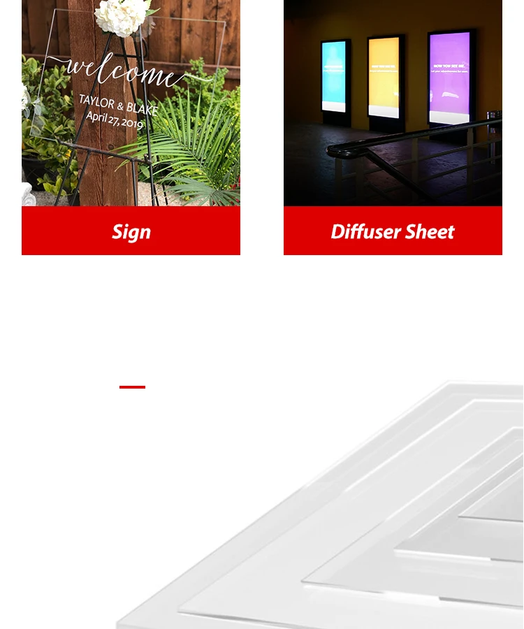 Red Acrylic Perspex PMMA Recyclable Mirror Sheet