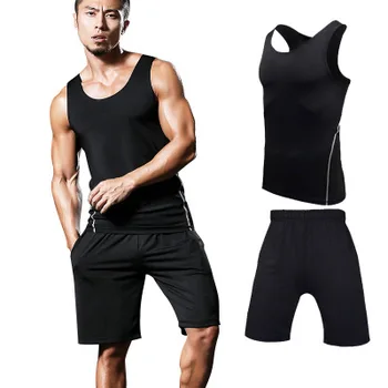 Mens Black Sportswear Tank Top Shorts Sets Tracksuits - Buy Mens Black ...