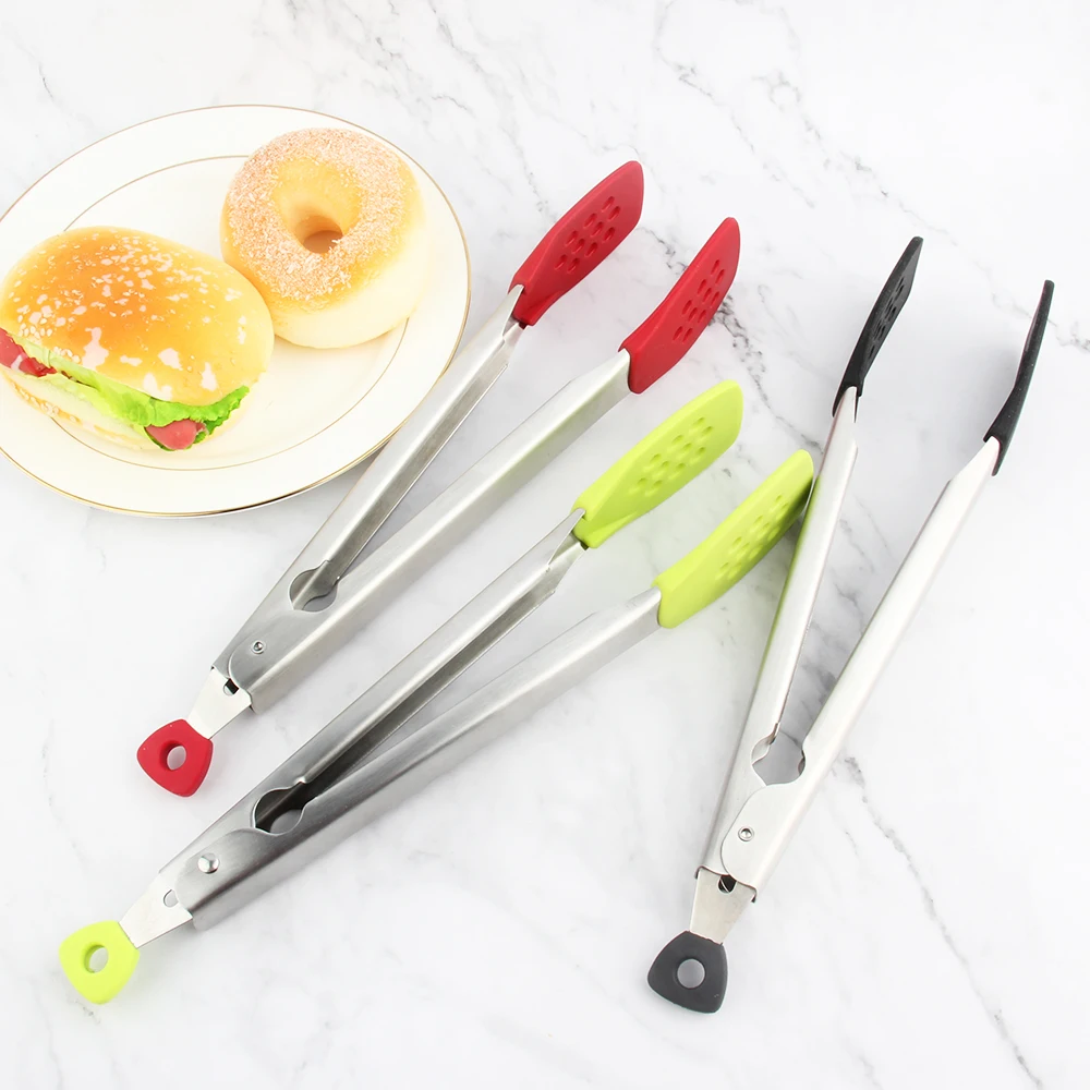 12 Inch Nonstick Heavy Duty Locking Cooking Tongs With Silicone Tips