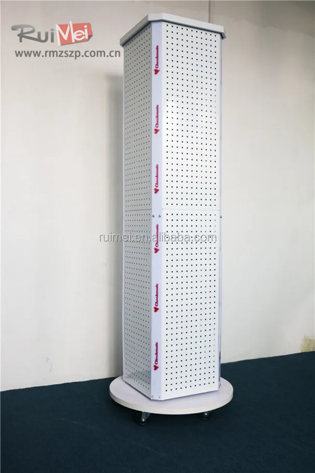 Mobile Metal Pegboard Display Racks Peg Board Display Floor Standing