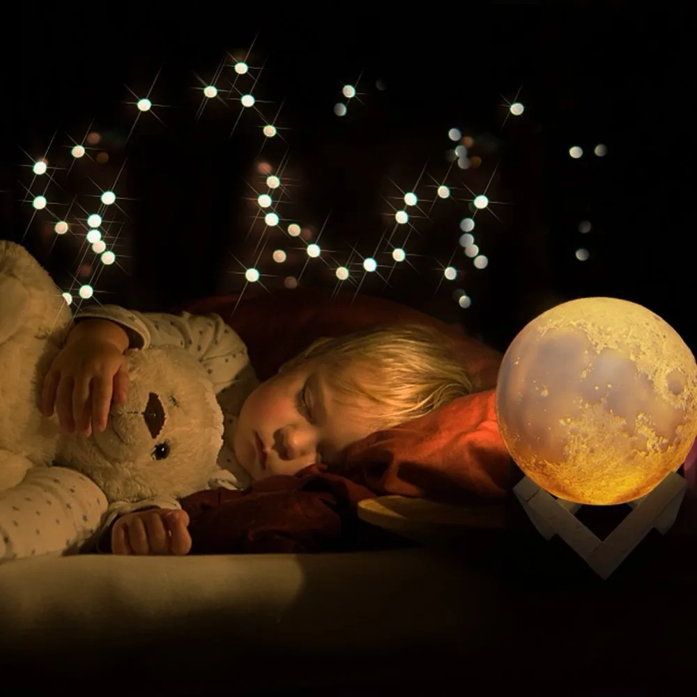 2018 christmas 3d printed moon led lamp sweet moon lunar usb