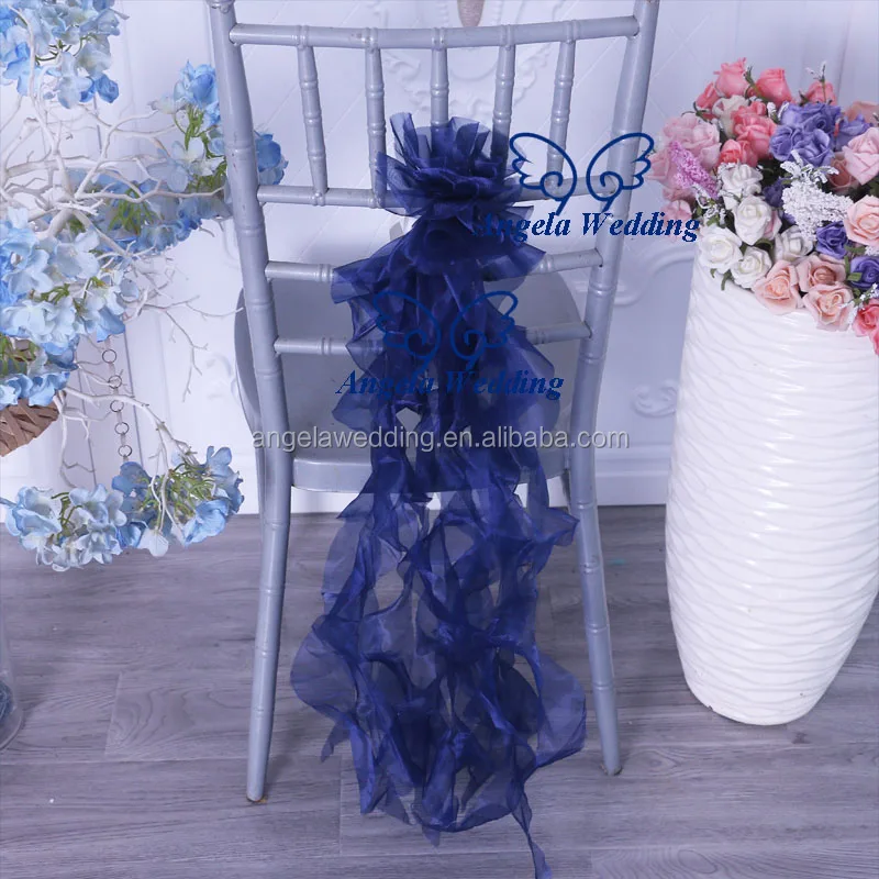 Sh097b For Sale New Beautiful Wedding Decoration Navy Blue Organza