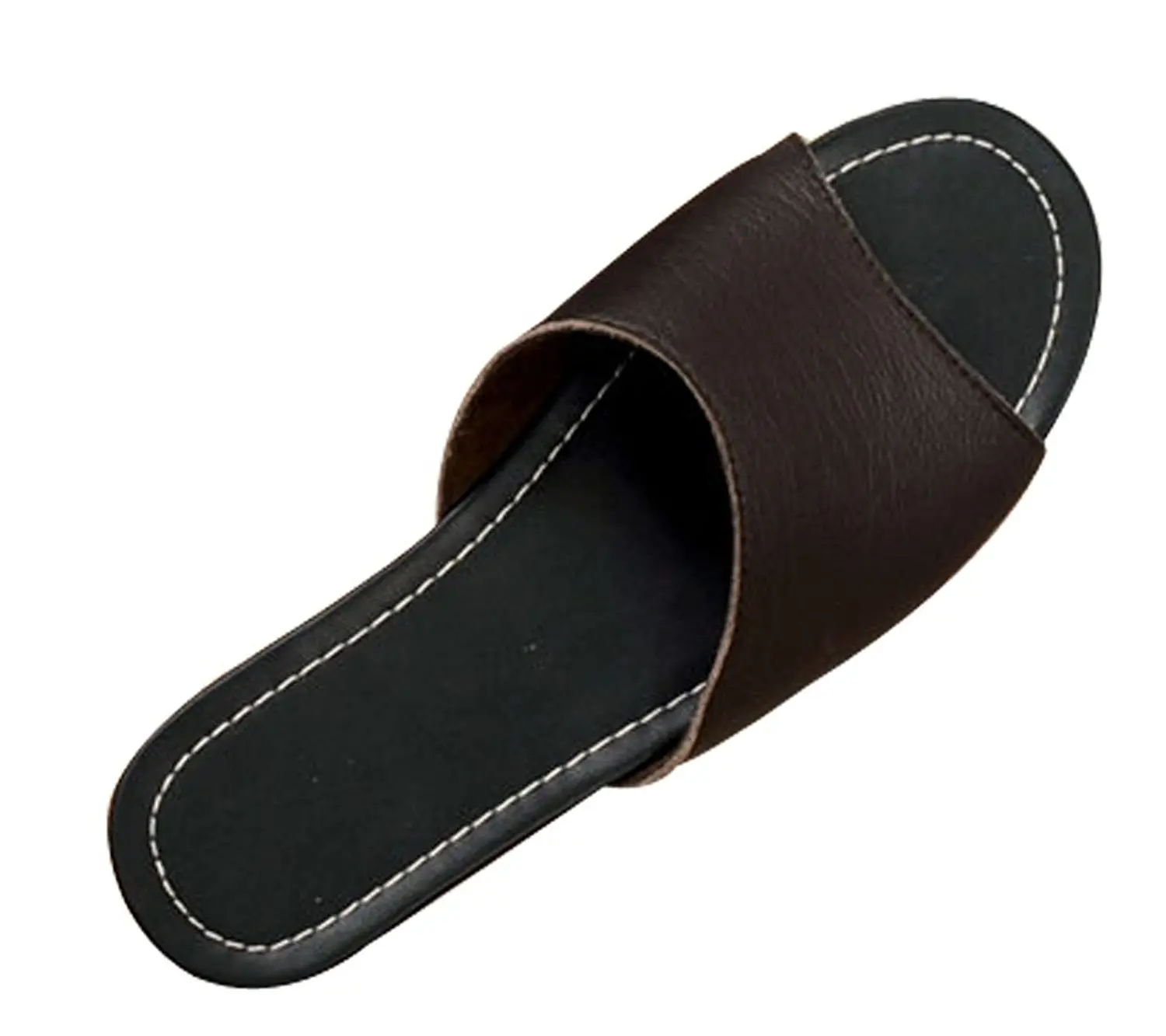 mens black leather house slippers