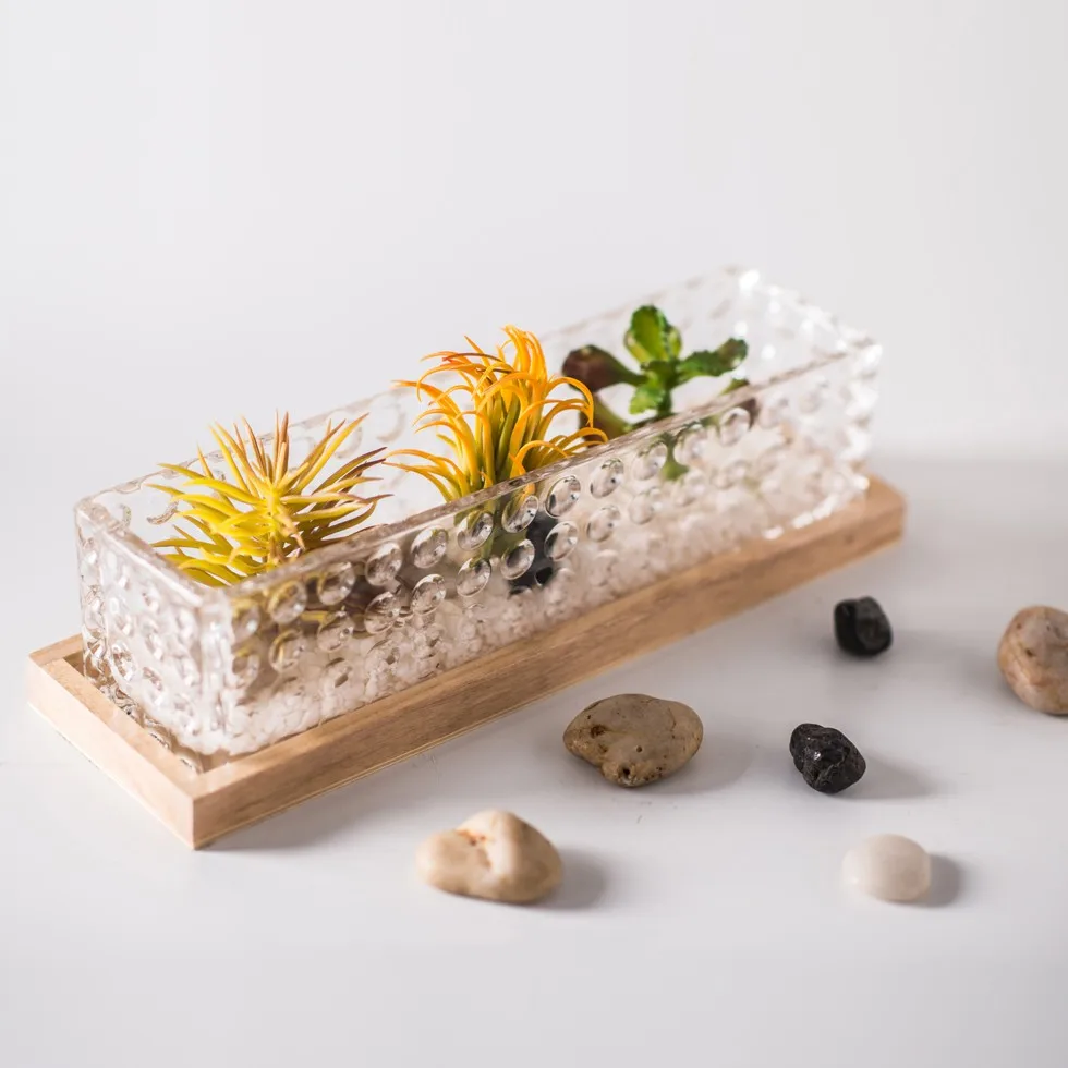 Decoration Clear Glass Non Acrylic Rectangular Vase Buy Rectangular