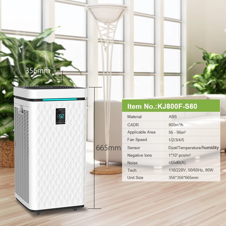 HOKO Smart home applicace 4 in 1 stage filtration hepa 800 m3/h CADR air purifier for home