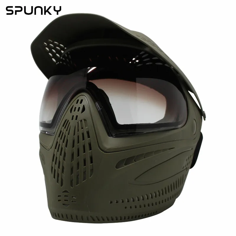 Tactical Full Face Paintball Mask Safety Goggles Lens Airsoft Paintball