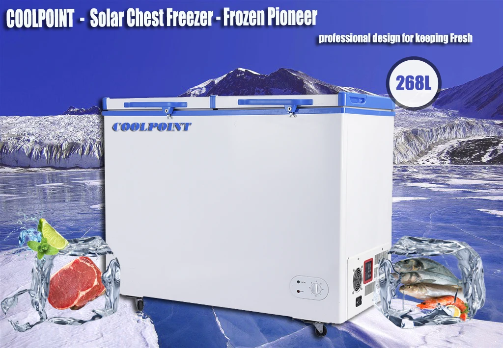 Portable Freezer 268 Liters Solar Freezer 12v 24v Chest Deep Freezer