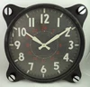 Antique black metal aviation wall clock