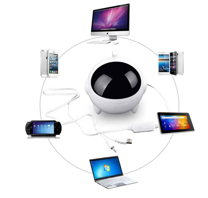 Cartoon Mini Spaceman Subwoofer Sound Robot USB 2.0 Speaker - ANKUX.COM